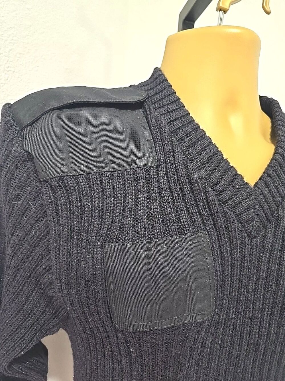 Brigade Quartermasters Sweater 40 Black Wool Rib Woolly Pully England Military